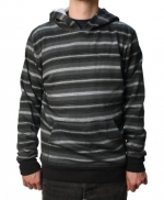 Quiksilver Men's Blow Out Hoodie Black & Gray Striped-XL