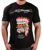 Ed Hardy By Christian Audigier Bulldog Chief Men's T-Shirt Crewneck Tee Size XL