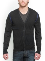 GUESS Spencer Long-Sleeve Cardigan, JET BLACK (SMALL)