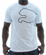 Puma Logo Men's T-Shirt Tee Shirt White Size L