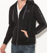 G by GUESS Men's Gatson Hoodie, JET BLACK (SMALL)