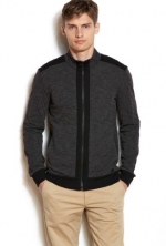 Armani Exchange Mens Textured Zip Front Jacket