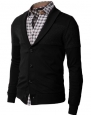 H2H Mens Basic Cardigan with Shawl Collar JNSK03 BLACK XL