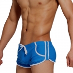 Zehui Mens Swimming Trunks Shorts Slim Wear Swimsuit Blue Waist 28-31
