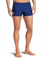 Speedo Men's Race Endurance+ Polyester Solid Square Leg Swimsuit, Navy, 32