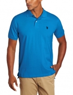 U.S. Polo Assn. Men's Solid Polo With Small Pony, Dolphin Blue, Small