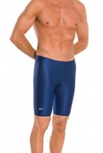 Speedo Men's Solid Jammer Bathing Suit, Navy, 36