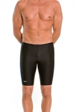 Speedo Men's Solid Jammer Bathing Suit, Black, 36