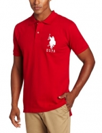 U.S. Polo Assn. Men's Solid Polo With Big Pony, Engine Red, Small
