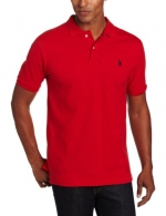U.S. Polo Assn. Men's Solid Polo With Small Pony, Engine Red, Small