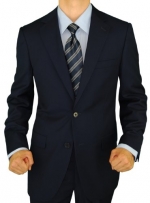 Presidential Blazer Two Button Mens Business Suit Jacket Only (38 Short, Navy Blue)