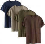 Fruit of the Loom Men's 4 Pack Pocket Tee, Assorted, X-Large