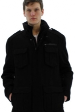 Andrew Marc New York Men's Paxton Wool Field Jacket Coat Black Sz XXL