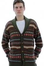 JACHS Just a Cheap Shirt Lorenzo Men's Cardigan Sweater Green Size L