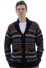 JACHS Just a Cheap Shirt Lorenzo Men's Cardigan Sweater Blue Size M