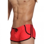 Zehui Mens Swimming Trunks Shorts Slim Wear Swimsuit Red Waist 28-31
