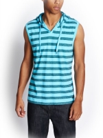 G by GUESS Men's Jerald Sleeveless Hoodie, RIVER BLUE (XS)