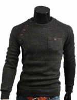 New Mens Premium Stylish Slim Fit Sweater Jumper Tops Cardigan 3Colors (US Size: M(Tag size:XL), gray)