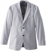 Tommy Hilfiger Men's Ethan Seersucker 2 Button Side Vent Sport Coat, Black/ White, 42 Short