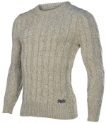 Superdry Mens Vintage Orange Label Jacob Cable Knit Sweater Jumper-Porridge-L