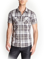G by GUESS Men's Gower Shirt, FROST GREY (SMALL)