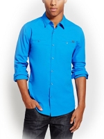 G by GUESS Men's Norton Long-Sleeve Shirt, DIRECTOIRE BLUE (SMALL)