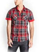G by GUESS Men's Gower Shirt, VARSITY RED (SMALL)
