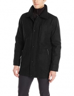 Calvin Klein Sportswear Men's Wool Melton Carcoat, Black, Large