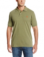 U.S. Polo Assn. Men's Solid Polo With Small Pony, Olive Green Heather, Small