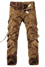 VonFon Mens Cotton Casual Military Army Cargo Camo Combat Work Long Pants Trousers?