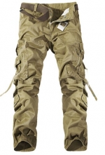 VonFon Mens Cotton Casual Military Army Cargo Camo Combat Work Long Pants Trousers?