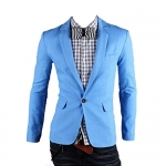 Hee Grand Mens Spring Slim Fit One Button Blazer Chinese L Blue