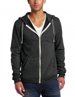 Threads 4 Thought Men's Triblend Zip Front Hoodie, Heather Black, Small