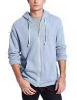 Threads 4 Thought Men's Triblend Front Zip Hoodie, Ashley Blue, Small