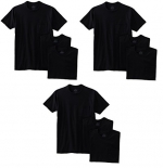 Fruit of the Loom Men's 9Pack Work Gear Black Pocket T-Shirt - Medium