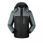 iLoveSIA Men's Waterproof Mountain Jacket Fleece Windproof Outdoor Coat Black US Size S