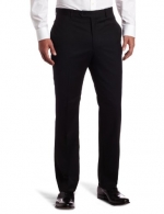 Tommy Hilfiger Mens Flat Front Trim Fit 100% Wool Suit Separate Pant, Black Solid, 30W x 32L