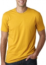 Next Level Apparel Mens Fitted Short-Sleeve Crewneck Tee. 3600 - X-Small - Gold