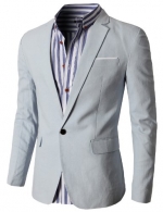 H2H Mens Fashion Linen Blazer Jackets SKY US L/Asia XXL (KMOBL061)