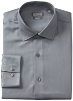 Kenneth Cole Reaction Men's Textured Solid Dress Shirt, Grey, 14.5 32-33
