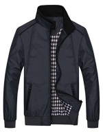 2015 Spring Men's Zip-Up Stand Collar Slim Fit Thin Jacket Coat