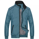 2015 Spring Men's Zip-Up Stand Collar Slim Fit Thin Jacket Coat