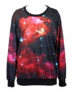 Pandolah Men's Neon Galaxy Cosmic Colorful Patterns Print Sweatshirt Sweaters (Free Size, 1003-16)