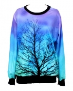Pandolah Men's Neon Galaxy Cosmic Colorful Patterns Print Sweatshirt Sweaters (Free Size, 1007-16)