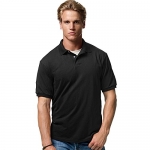 Hanes Adult ComfortBlend EcoSmart® Jersey Polo - Black - S