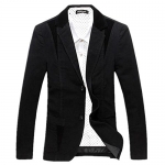 ZITY Men's 2015 Summer Leisure Business Youth Thin Suit Blazer Jacket Black-3 Small