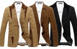 ZITY Men's 2015 Summer Leisure Business Youth Thin Suit Blazer Jacket Khaki-3 Small