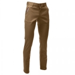 FLATSEVEN Mens Slim Fit Chino Pants Trouser Premium Cotton Blend (CH198) Brown, Size L