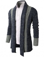 H2H MENS CASUAL KNIT CARDIGAN WITH DOUBLE SHAWL COLLAR NAVY US 2XL/Asia 3XL (KMOCAL011_KMOCAL012)
