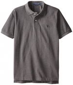 U.S. Polo Assn. Men's Solid Polo With Small Pony, Dark Grey Heather/Black, Small
